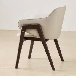 Romina Glacier Grey Vegan Leather Dining Chair - Ebony Brown Ash Legs