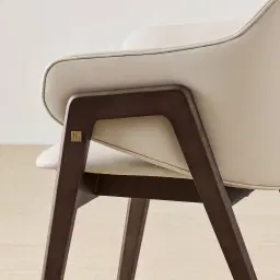 Romina Glacier Grey Vegan Leather Dining Chair - Ebony Brown Ash Legs