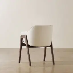 Romina Glacier Grey Vegan Leather Dining Chair - Ebony Brown Ash Legs