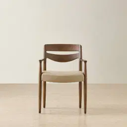 Gloria Sand Beige Vegan Leather Dining Chair - Smoky Ash Legs