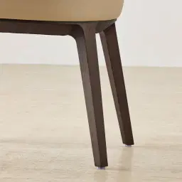 Ballina Sand Beige Vegan Leather Dining Chair - Ebony Brown Ash Legs