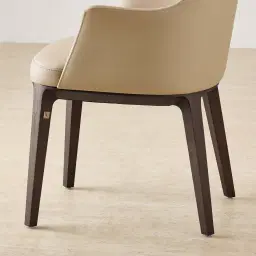 Ballina Sand Beige Vegan Leather Dining Chair - Ebony Brown Ash Legs