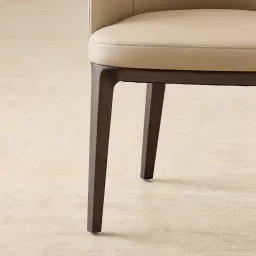 Ballina Sand Beige Vegan Leather Dining Chair - Ebony Brown Ash Legs