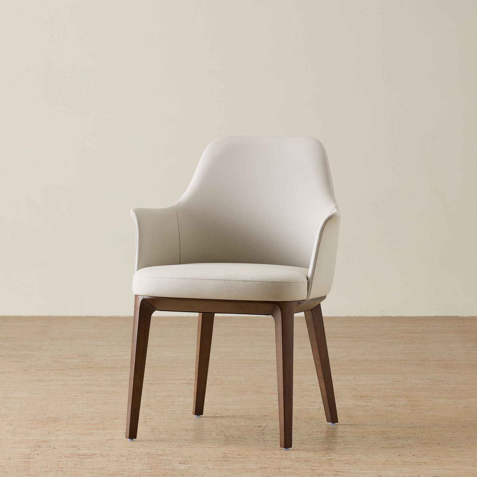 Ballina Glacier Grey Vegan Leather Dining Chair - Smoky Ash Legs