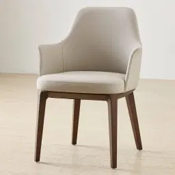 Ballina Glacier Grey Vegan Leather Dining Chair - Smoky Ash Legs