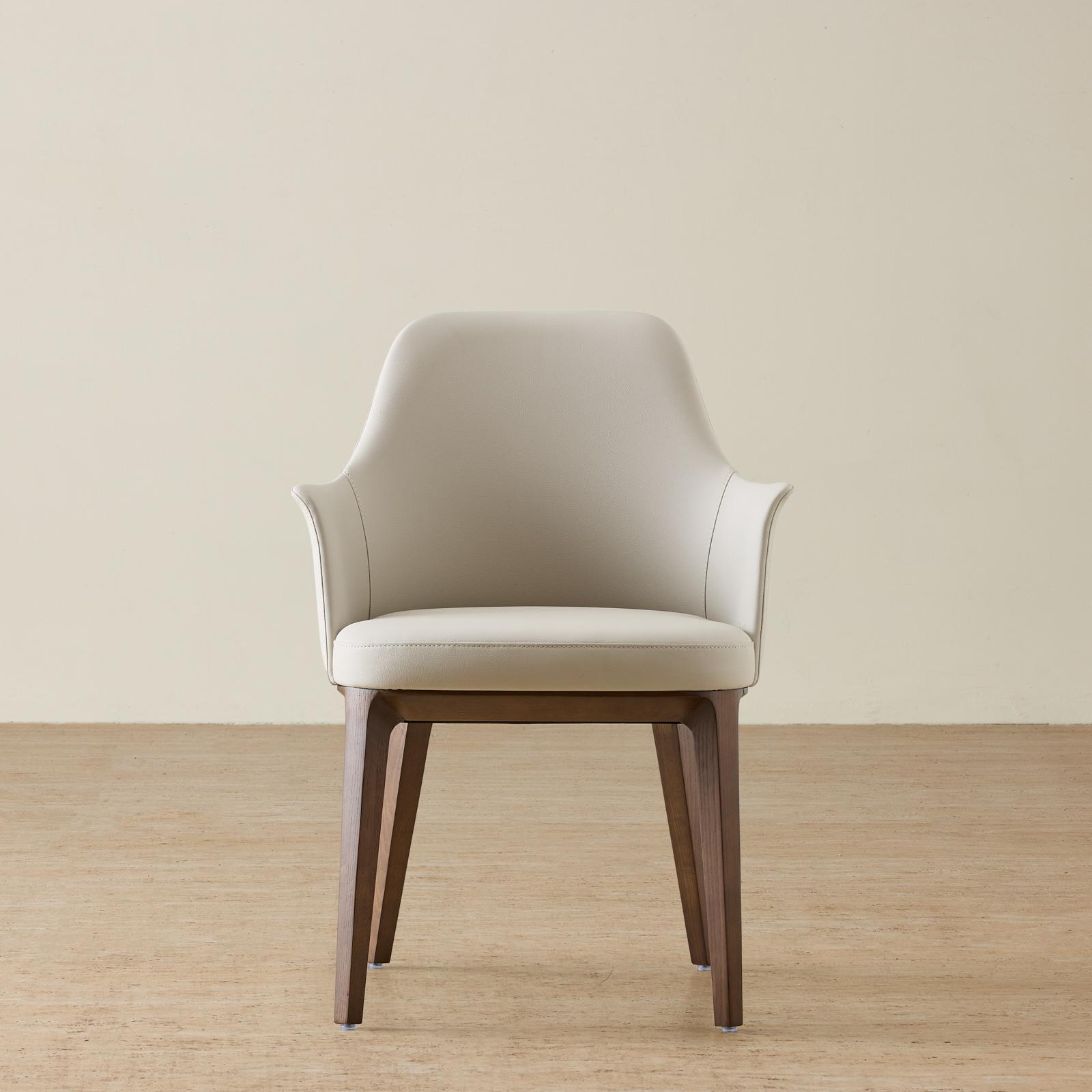 Ballina Glacier Grey Vegan Leather Dining Chair - Smoky Ash Legs