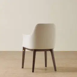 Ballina Glacier Grey Vegan Leather Dining Chair - Ebony Brown Ash Legs