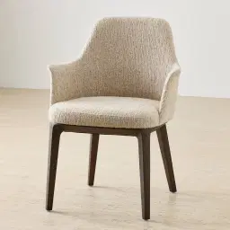 Ballina Dusty Beige Fabric Dining Chair - Smoky Ash Legs