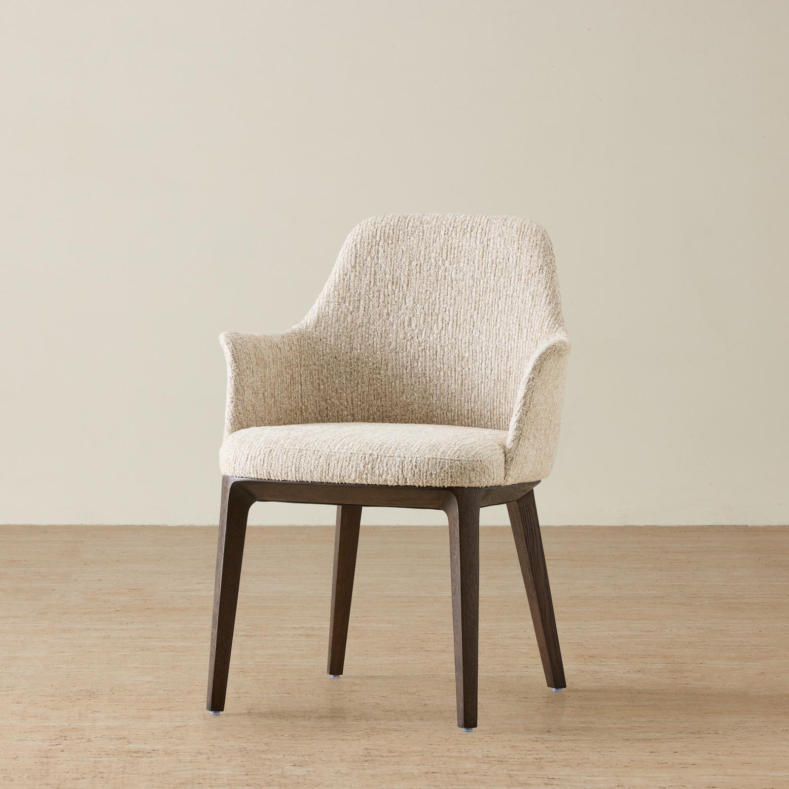 Ballina Dusty Beige Fabric Dining Chair - Smoky Ash Legs