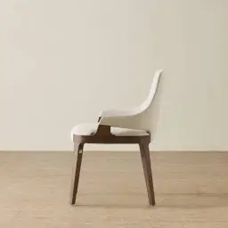 Maggie Glacier Grey Vegan Leather Dining Chair - Smoky Ash Legs