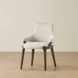 Maggie Glacier Grey Vegan Leather Dining Chair - Smoky Ash Legs