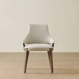 Maggie Glacier Grey Vegan Leather Dining Chair - Smoky Ash Legs