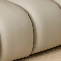 Elva Champagne Beige Semi Aniline Leather 3-Seater Sofa