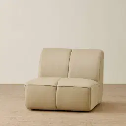 Valeni Oyster Grey Leather Modular Sofa - 1.5 Armless