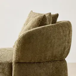 Borcea Army Green Fabric Swivel Occasional Chair