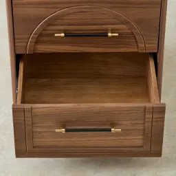 Costanza Mocha Walnut Brown Wooden Bedside Table