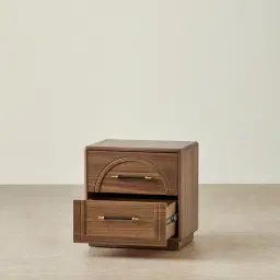 Costanza Mocha Walnut Brown Wooden Bedside Table