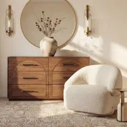 Costanza Mocha Walnut Brown Wooden Dresser