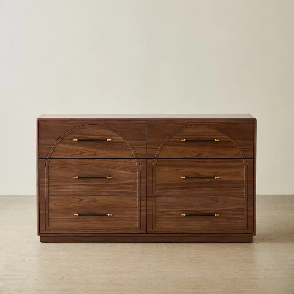 Costanza Mocha Walnut Brown Wooden Dresser