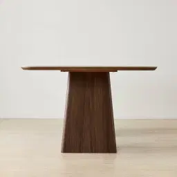 Dunstan Smoky Walnut Veneer Rectangular Dining Table with Statuario White Sintered Stone Top - 240x120cm