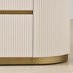 Archie Cream Wooden 6-Drawer Dresser with White Sintered Stone Top