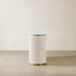 Archie Cream Wooden 6-Drawer Dresser with White Sintered Stone Top