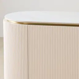 Archie Cream Wooden Sideboard with White Sintered Stone Top