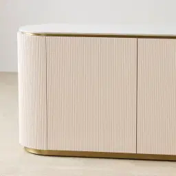 Archie Cream Wooden Sideboard with White Sintered Stone Top