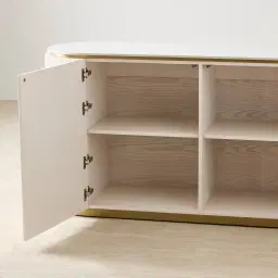 Archie Cream Wooden Sideboard with White Sintered Stone Top