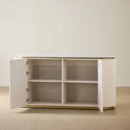 Archie Cream Wooden Sideboard with White Sintered Stone Top