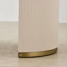 Archie Cream Wooden Study Desk with White Sintered Stone Top