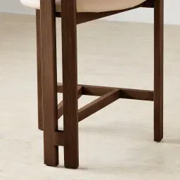 Desmond Sand Beige Vegan Leather Counter Stool - Dark Brown Ash Legs