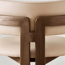 Desmond Sand Beige Vegan Leather Counter Stool - Dark Brown Ash Legs
