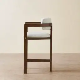 Desmond Dove Grey Fabric Counter Stool - Dark Brown Ash Legs