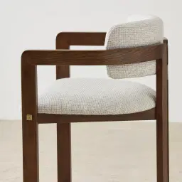 Desmond Dove Grey Fabric Counter Stool - Dark Brown Ash Legs