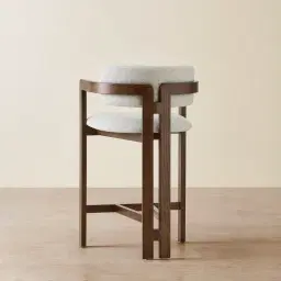 Desmond Dove Grey Fabric Counter Stool - Dark Brown Ash Legs