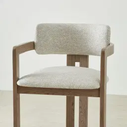 Desmond Dove Grey Fabric Counter Stool - Medium Brown Ash Legs