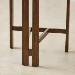 Desmond Chantilly White Fabric Counter Stool - Dark Brown Ash Legs