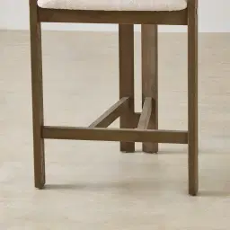 Desmond Chantilly White Fabric Counter Stool - Medium Brown Ash Legs