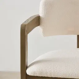 Desmond Chantilly White Fabric Counter Stool - Medium Brown Ash Legs