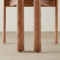 Portobello II Chantilly White Fabric Dining Chair - Toffee Brown Ash Legs