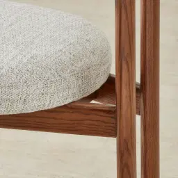 Portobello II Murmur White Fabric Dining Chair - Toffee Brown Ash Legs