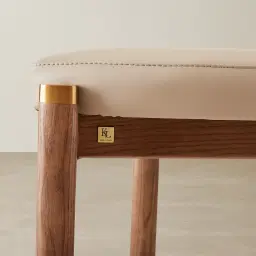 Portobello II Sand Beige Vegan Leather Dining Chair - Toffee Brown Ash Legs