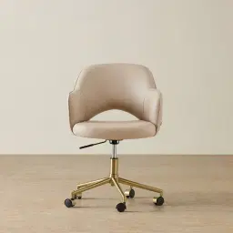 Adrianna Sand Beige Vegan Leather Desk Chair
