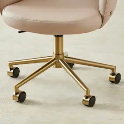 Adrianna Sand Beige Vegan Leather Desk Chair