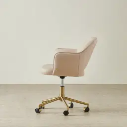 Adrianna Sand Beige Vegan Leather Desk Chair