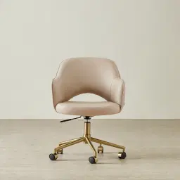 Adrianna Sand Beige Vegan Leather Desk Chair