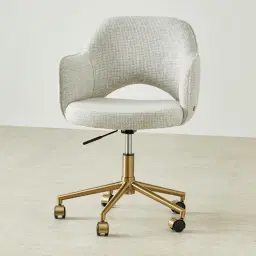 Adrianna Dove Grey Woven Fabric Desk Chair