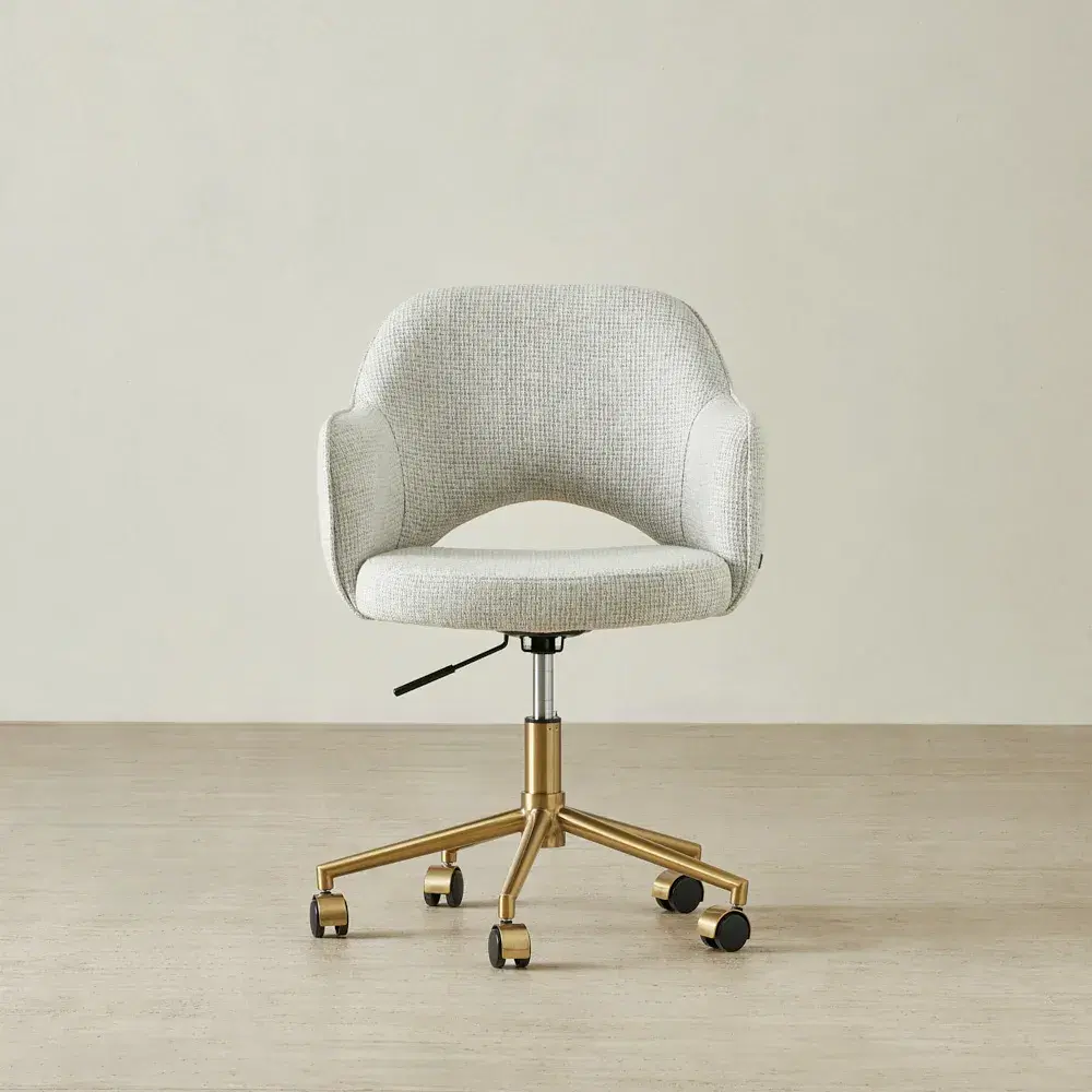 Adrianna Dove Grey Woven Fabric Desk Chair