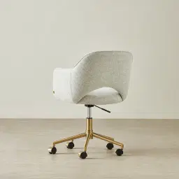 Adrianna Dove Grey Woven Fabric Desk Chair
